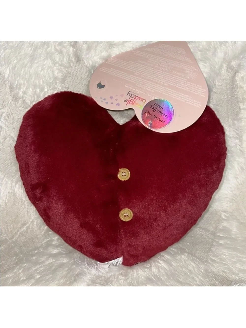 Snuggle Buddies Warm Me I’m Yours Dark Red Heart Removable Heatable Belly